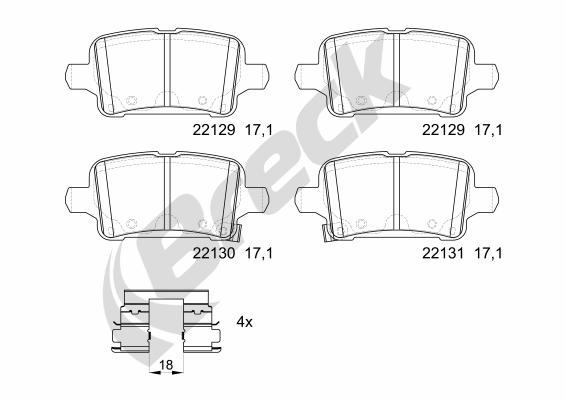 Set placute frana,frana disc 22129 00 704 00 BRECK